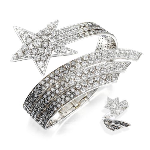 Diamond Shooting Star Bracelet and Ring Set