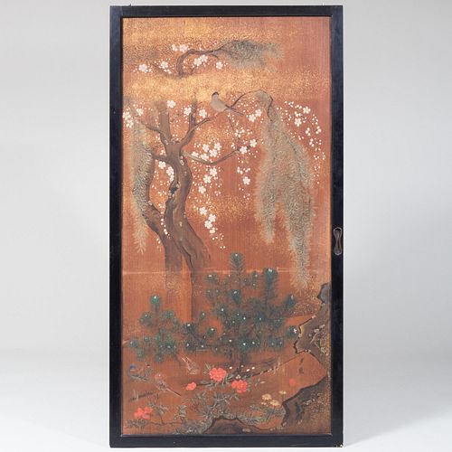 Pair of Painted Japanese Panels 