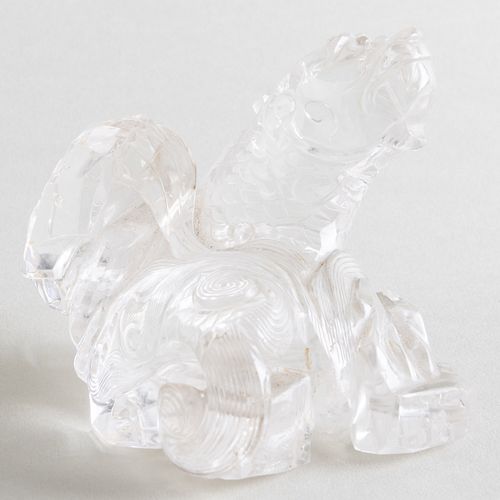 Chinese Rock Crystal Mythical Beast Weight