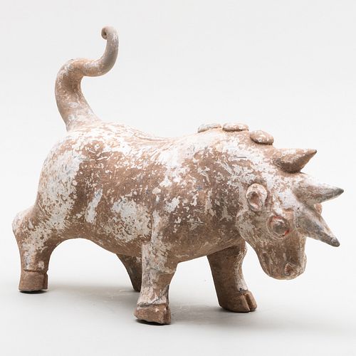 Chinese Grey Pottery Figure of a Mythical Beast
