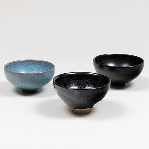 Group of Three Chinese Pottery Teabowls  