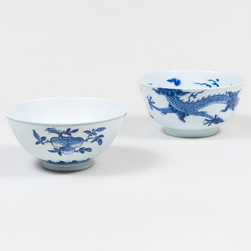  Two Chinese Blue and White Porcelain Bowls