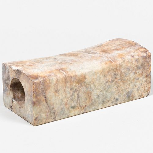  Chinese Archaistic Carved Hardstone Pillow 