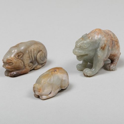 Three Chinese Hardstone Carvings of Animals 