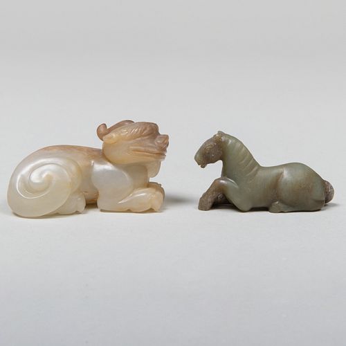 Group of Three Chinese Hardstone Animal Carvings