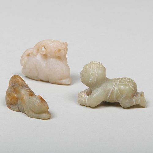 Group of Three Chinese Hardstone Carvings 