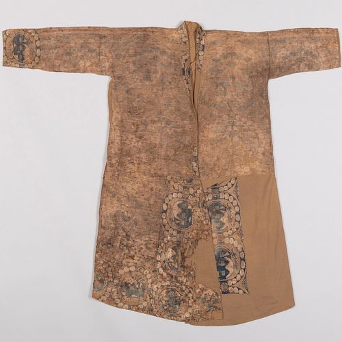 Chinese or Central Asian Woven Silk Robe