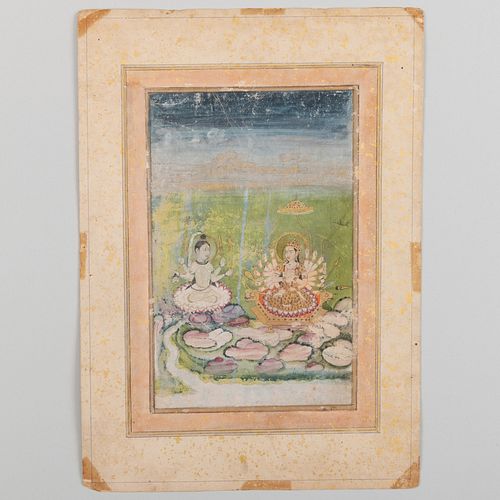 North Indian Painting of Shiva and Durga