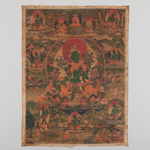 Tibetan Painting of Green Tara