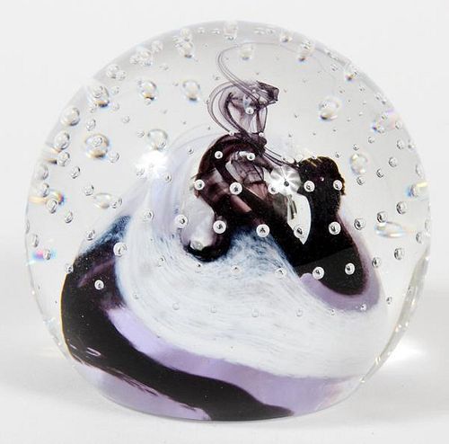 SIGNED CAITHNESS BLOWN GLASS PAPERWEIGHT 1994