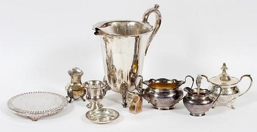 STERLING AND SILVERPLATE TABLEWARE 9 PIECES