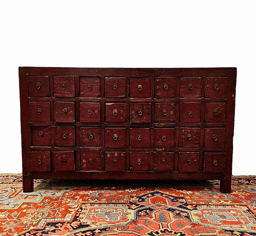 Red Asian Apothecary Dresser