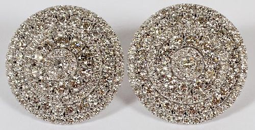 8CT DIAMOND AND 18KT WHITE GOLD CLUSTER EARRINGS