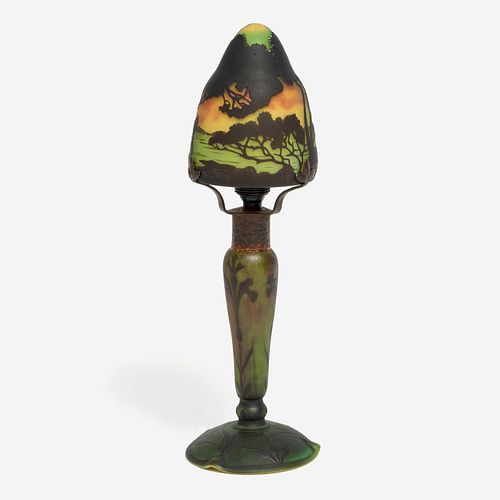  Daum Nancy Cameo Glass Mushroom Lamp