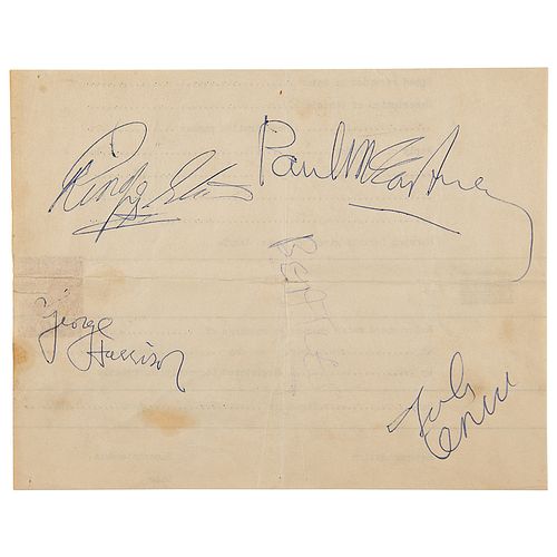 Beatles Signatures - Obtained at City Hall in Newcastle upon Tyne (November 23, 1963)