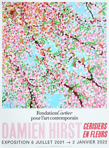 Damien Hirst CERISIERS EN FLEURS Exhibition Poster