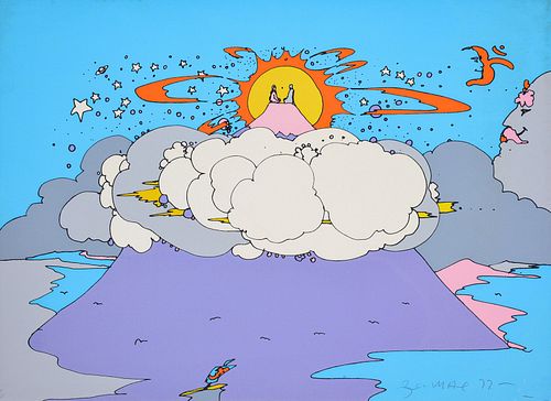 Peter Max BEING WITH MOORTI Screenprint