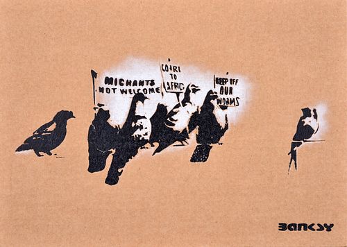 Banksy (after) MIGRANTS Dismaland Cardboard Stencil Print