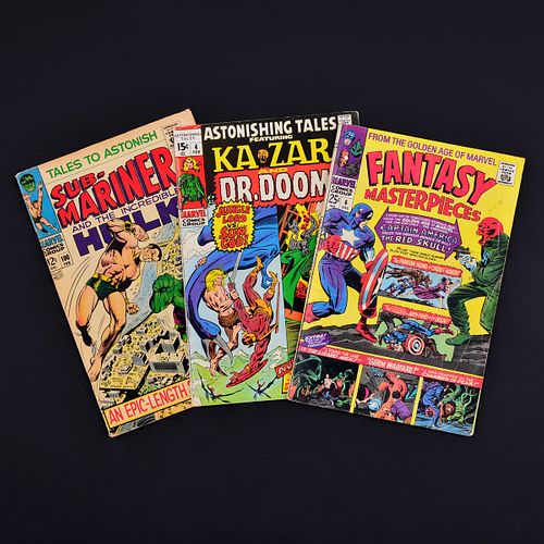 3 Marvel Comics, TALES TO ASTONISH #100, ASTONISHING TALES #4 & FANTASY MASTERPIECES #6