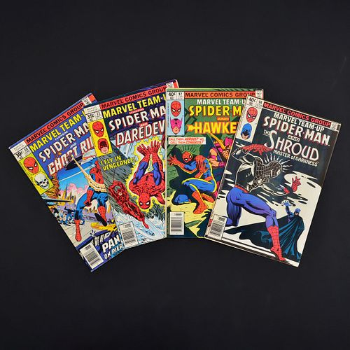 4 Marvel Comics, MARVEL TEAM-UP #58, #73, #92 (Newsstand Edition) & #94 (Newsstand Edition)