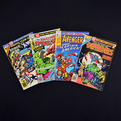 4 Marvel Comics, MARVEL TEAM-UP ANNUAL #1, THE AMAZING SPIDER-MAN ANNUAL #12, THE AVENGERS ANNUAL #3 & THE DEFENDERS ANNUAL #1