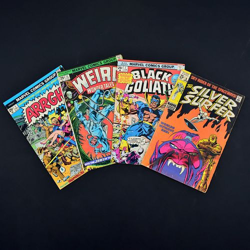 4 Marvel Comics, ARRGH! #1, WEIRD WONDER TALES #15, BLACK GOLIATH #1 & THE SILVER SURFER #6