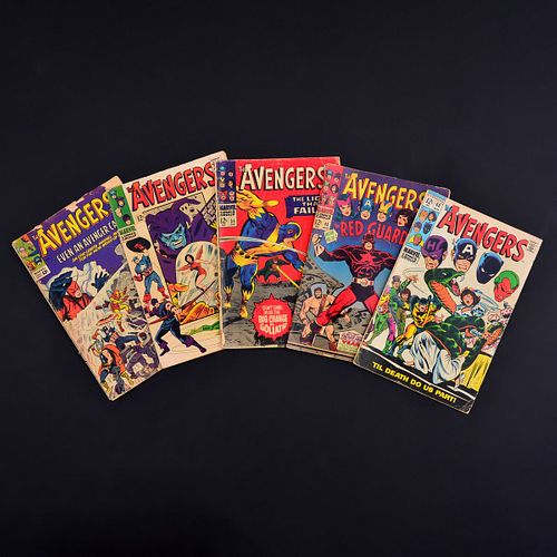 5 Marvel Comics, THE AVENGERS #14, #26, #35, #43 & #60