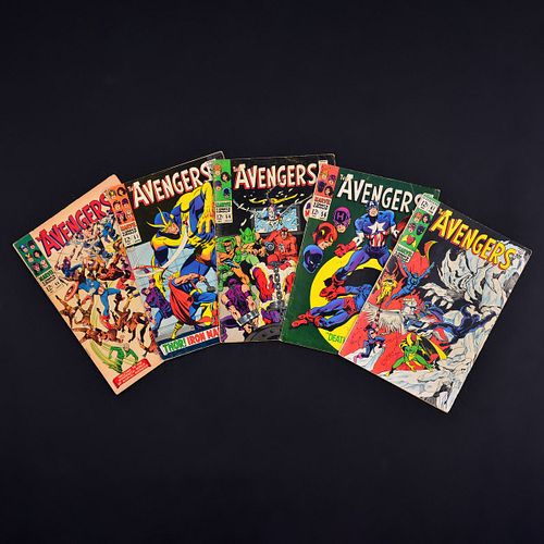 5 Marvel Comics, THE AVENGERS #44, #51, #54, #56 & #61