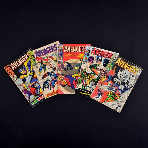 5 Marvel Comics, THE AVENGERS #51, #58, #59, #60 & #61