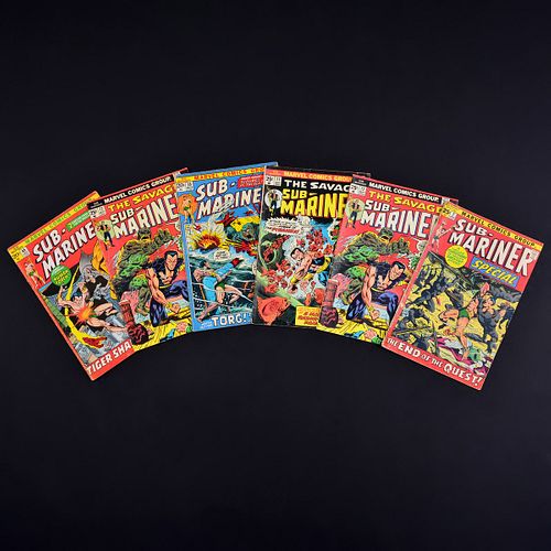 6 Marvel Comics, SUB-MARINER #45, #55, #71, #72 (2 copies) & SUB-MARINER ANNUAL #2