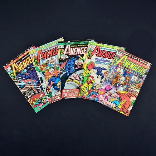 5 Marvel Comics, THE AVENGERS #137, #138, #140, #141 & #142