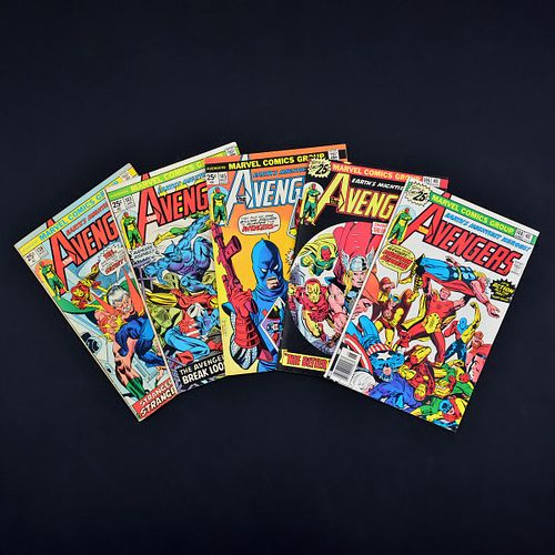 5 Marvel Comics, THE AVENGERS #138, #143, #145, #146 & #148