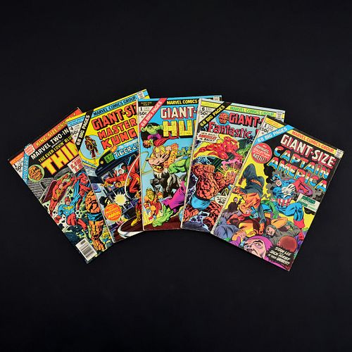 5 Marvel Comics, GIANT-SIZE CAPTAIN AMERICA #1, GIANT-SIZE FANTASTIC FOUR #6, GIANT-SIZE HULK #1, GIANT-SIZE MASTER OF KUNG FU #4 & TWO-IN-ONE ANNUAL 