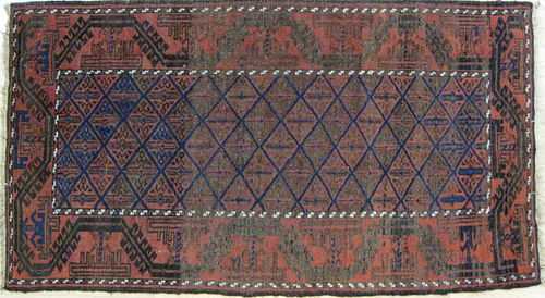 Turkoman carpet, early 20th c., 5'6" x 3'1".