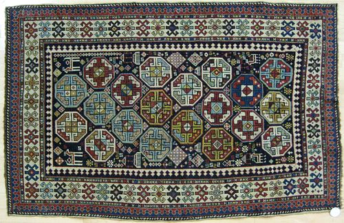 Shirvan carpet, ca. 1900, with repeating medallion
