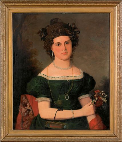 American oil on canvas portrait, ca. 1830