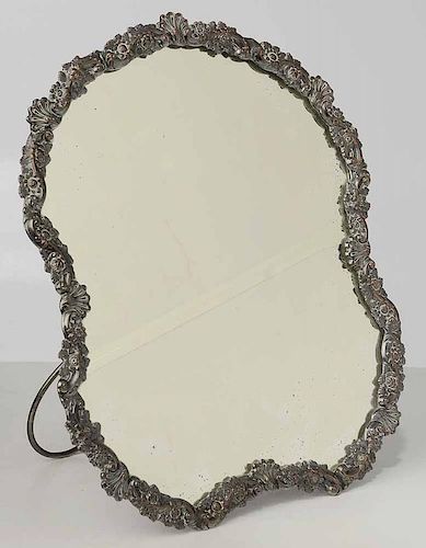 Silver on Copper Table Top Mirror