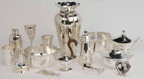 Forty-Five Silver-Plate Table Items