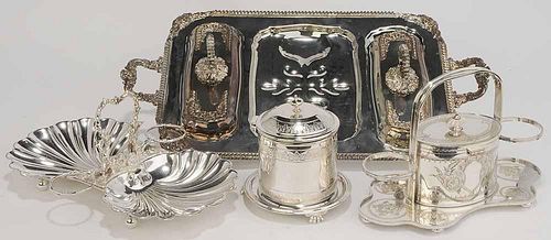 Four Silver-Plate Table Items
