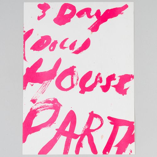 After Cy Twombly (1928 -2011): Come To Miss Lucy's 3 Day Doll House Party