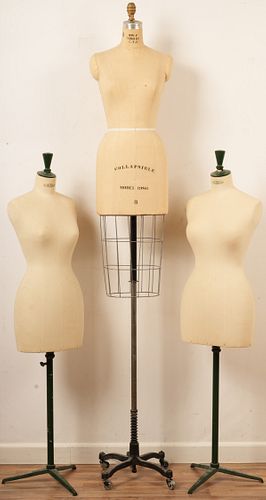 3 Vintage Dress Form Manequins