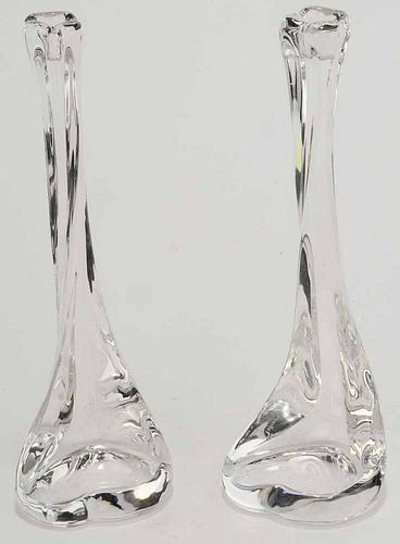 Tiffany and Co. Glass Candlesticks