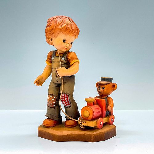 Anri Italy Wood Carved Figurine, All Aboard