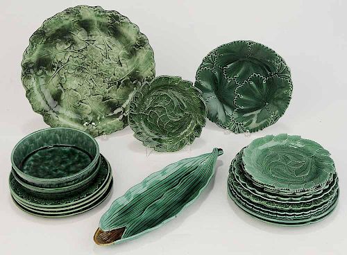 21 Pieces Green Pottery