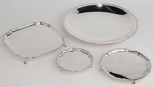 Four Silver-Plated Trays