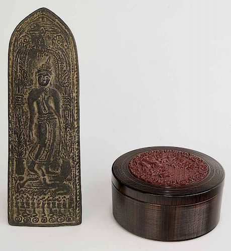Goddess Plaque and Round Box