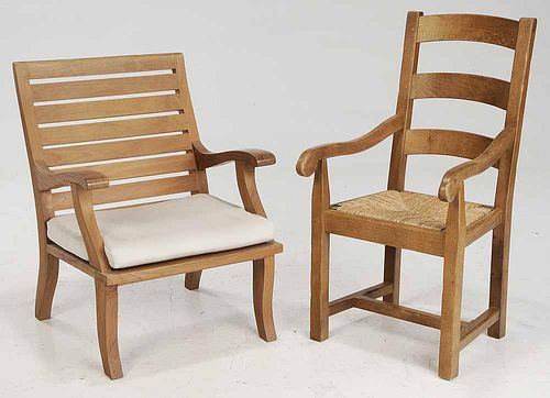 Slat Back Arm Chair and Lounge Chair
