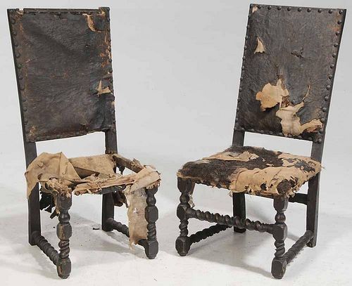 Pair of Jacobean Style Side Chairs