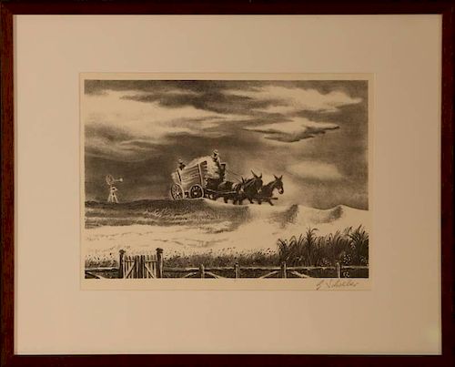 GEORGES L. SCHREIBER (1904-1977) PENCIL SIGNED LITHOGRAPH