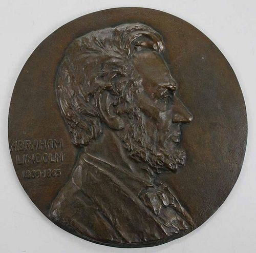 Brass Plaque of Abraham Lincoln